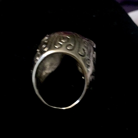 Silver Skull Ring, Crystal Eyes Heavy,Well Crafted - Picture 6 of 8